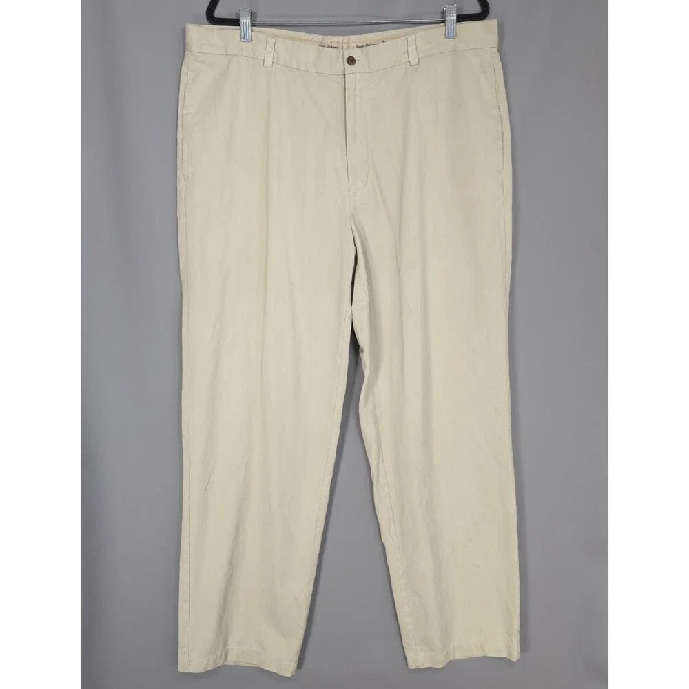 TOMMY BAHAMA Vintage Pants 40x31 Tencel‎ Cotton Slacks HONG KONG MADE